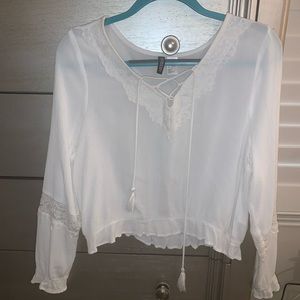 Long sleeve white top